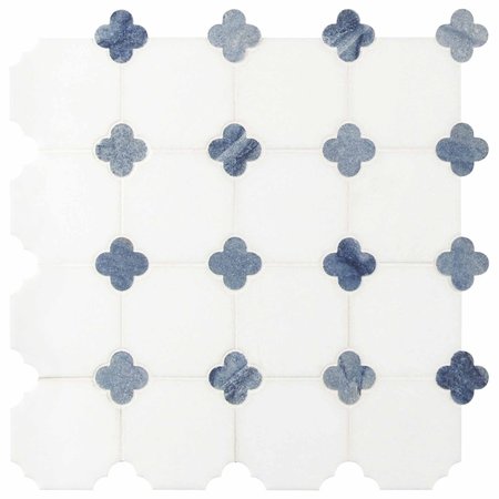 MSI Azula Floret SAMPLE Polished Marble Mesh-Mounted Mosaic Tile ZOR-MD-0265-SAM
